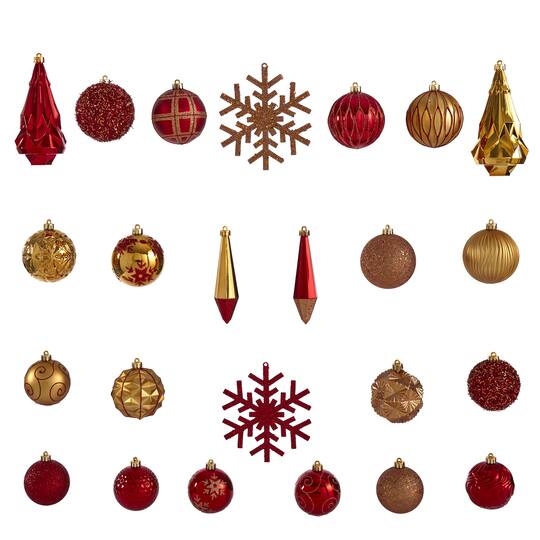 52ct. 6" & Gold Shatterproof Ornament Set